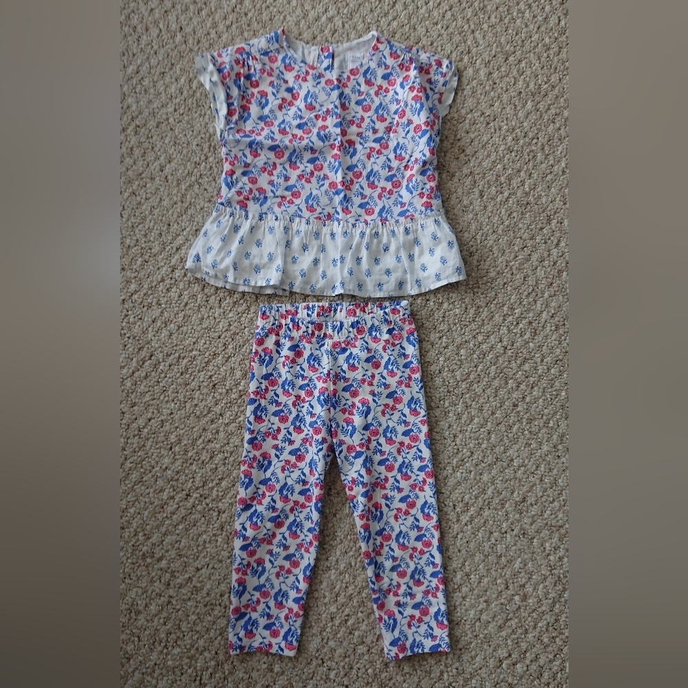GAP kids floral outfit in pink & blue floral size 4